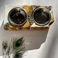 Honey,Yellow Color & Turquoise Beaded Pet Feeder