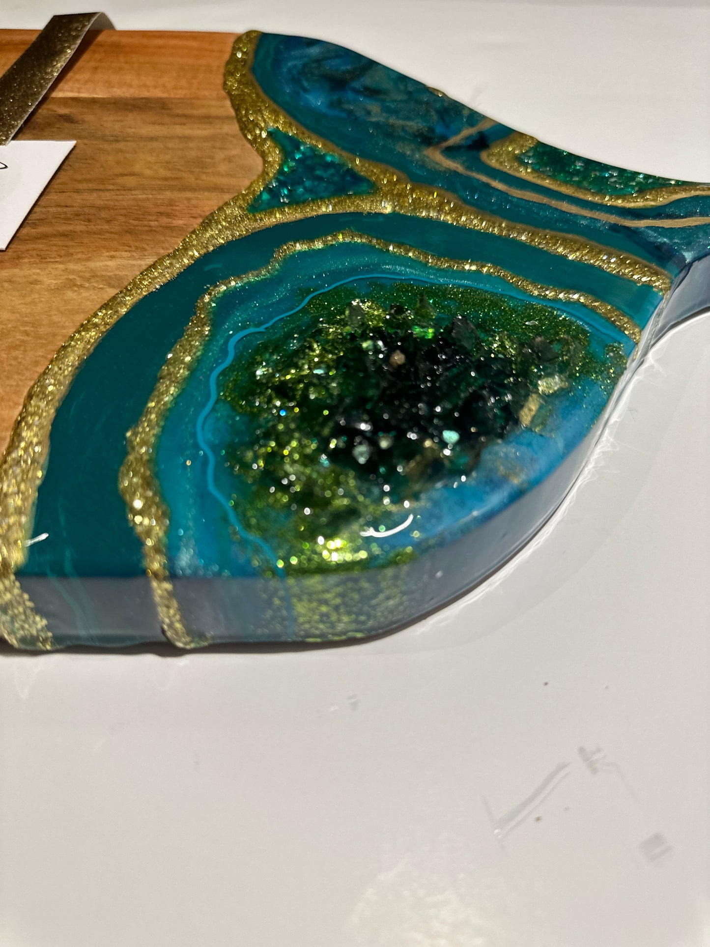 Green Geode Marble Design Cheeseboard