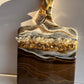 Sliver, Gray & Gold Color Geode Marble Design Cheeseboard