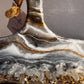 Sliver, Gray & Gold Color Geode Marble Design Cheeseboard