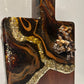 Black , Bronze Geode Design Cheeseboard