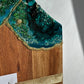 Green and Blue Gold Geode Design Cheeseboard