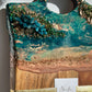 Green and Copper Geode Marble Design Cheeseboard
