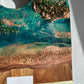 Green and Copper Geode Marble Design Cheeseboard