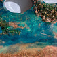 Green and Copper Geode Marble Design Cheeseboard