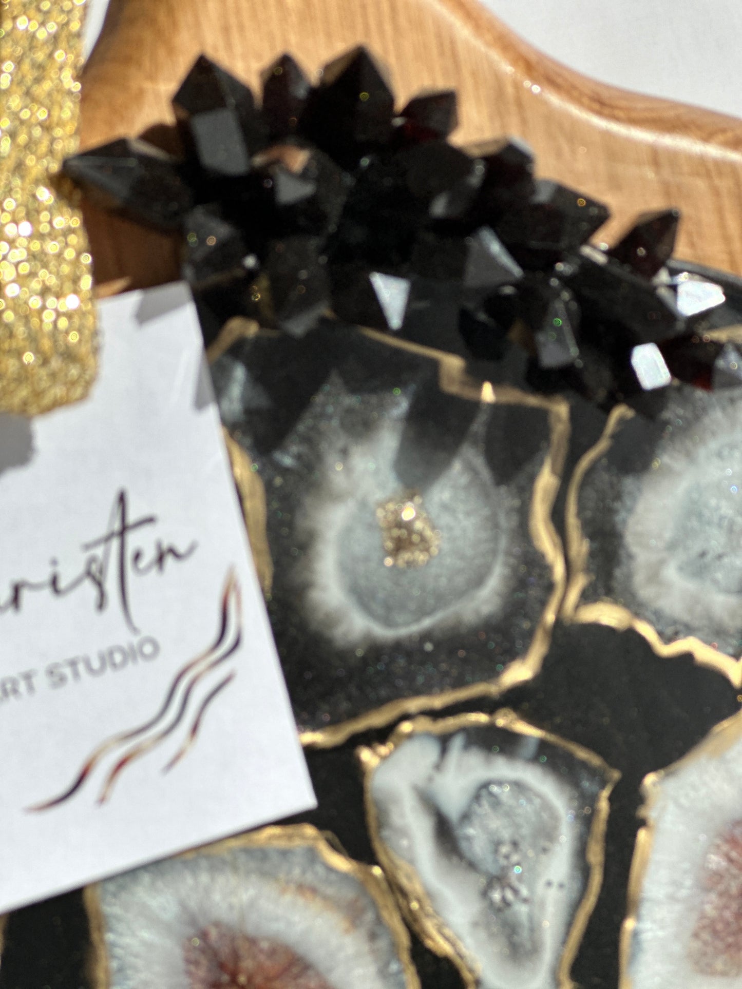 Black & Gold Geode Elegance Board