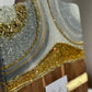 Gray and Gold Geode Design Cheeseboard