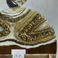 Round White & Gold Color Geode Marble Design Cheeseboard