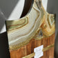 Mint Green ,Gray and Gold Geode Design Cheeseboard
