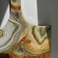 Mint Green ,Gray and Gold Geode Design Cheeseboard