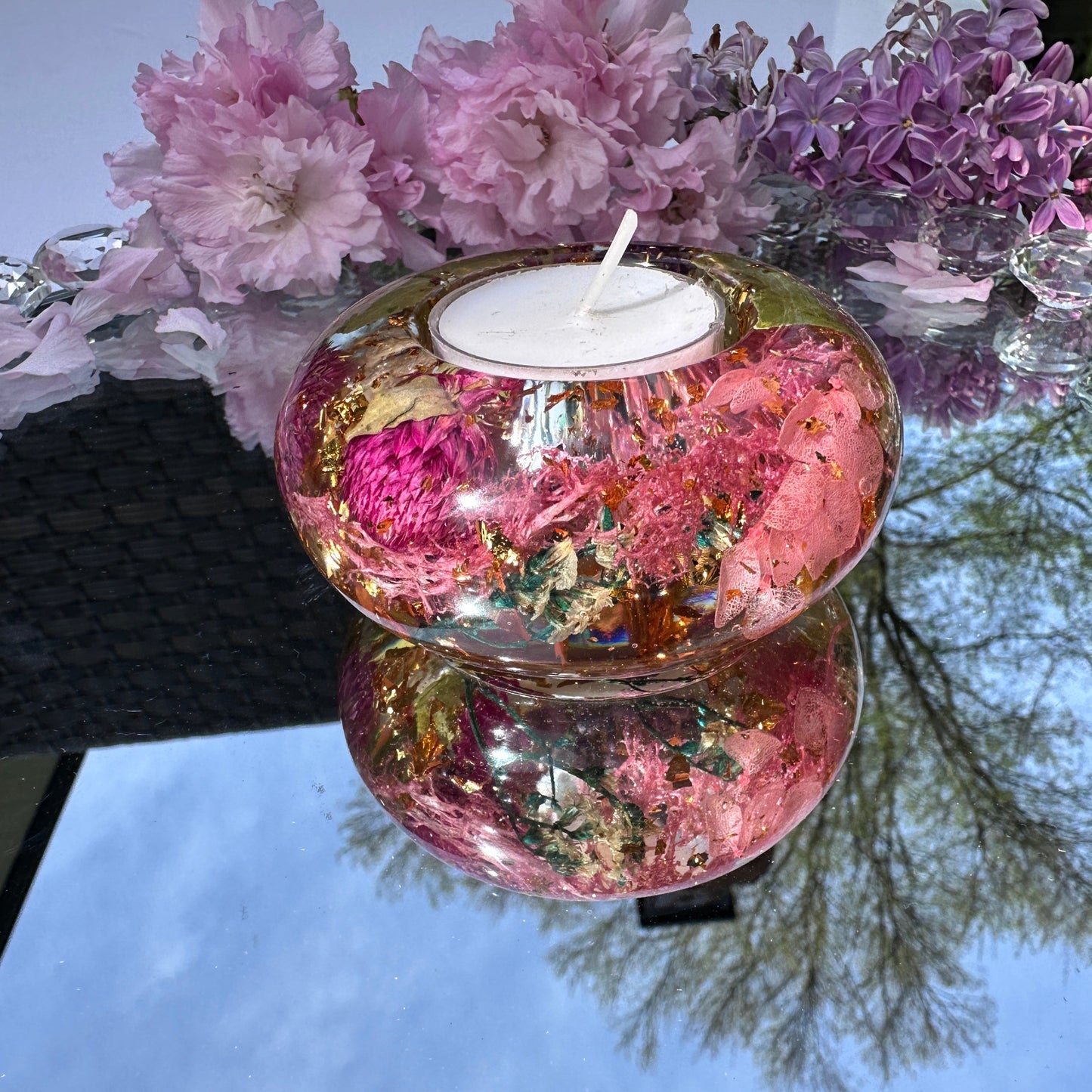 Blossoming Glow Tea Light Candle Holder