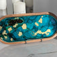 Teal Long Oval Tray