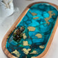 Teal Long Oval Tray