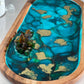 Teal Long Oval Tray
