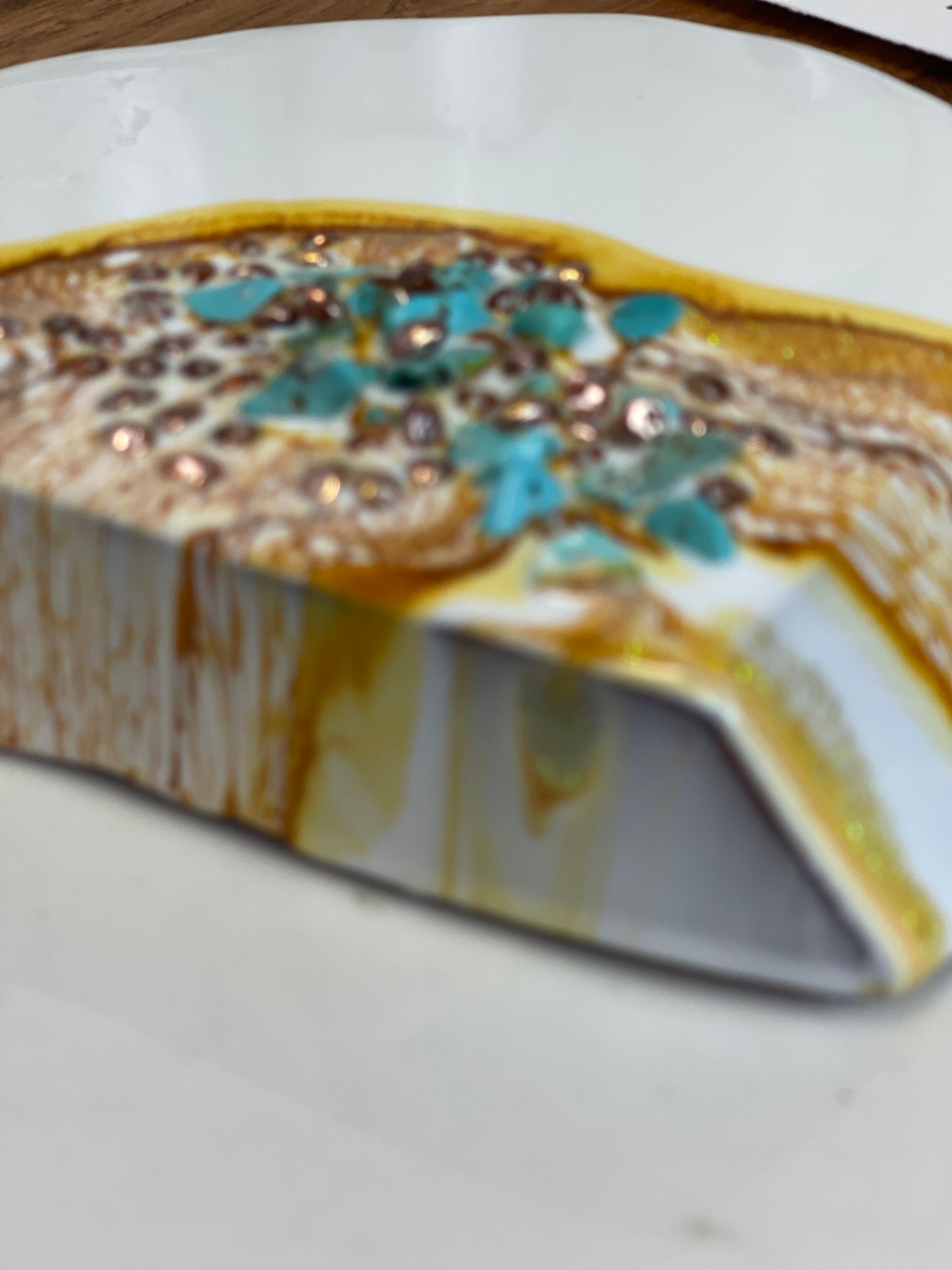 Turquiose Beaded Cheese Board