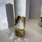 Luxury Crystal Rustic Gold with Crystals Concrete Pillar Candle