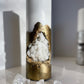 Luxury Crystal Rustic Gold with Crystals Concrete Pillar Candle