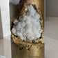 Luxury Crystal Rustic Gold with Crystals Concrete Pillar Candle