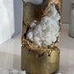 Luxury Crystal Rustic Gold with Crystals Concrete Pillar Candle