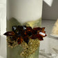 Iridescent Green and Gold Crystal Concrete Pillar Candle