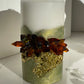 Iridescent Green and Gold Crystal Concrete Pillar Candle