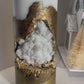 Luxury Crystal Rustic Gold with Crystals Concrete Pillar Candle