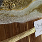Pearl White & Gold Color Geode Marble Design Cheeseboard