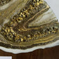 Round White & Gold Color Geode Marble Design Cheeseboard